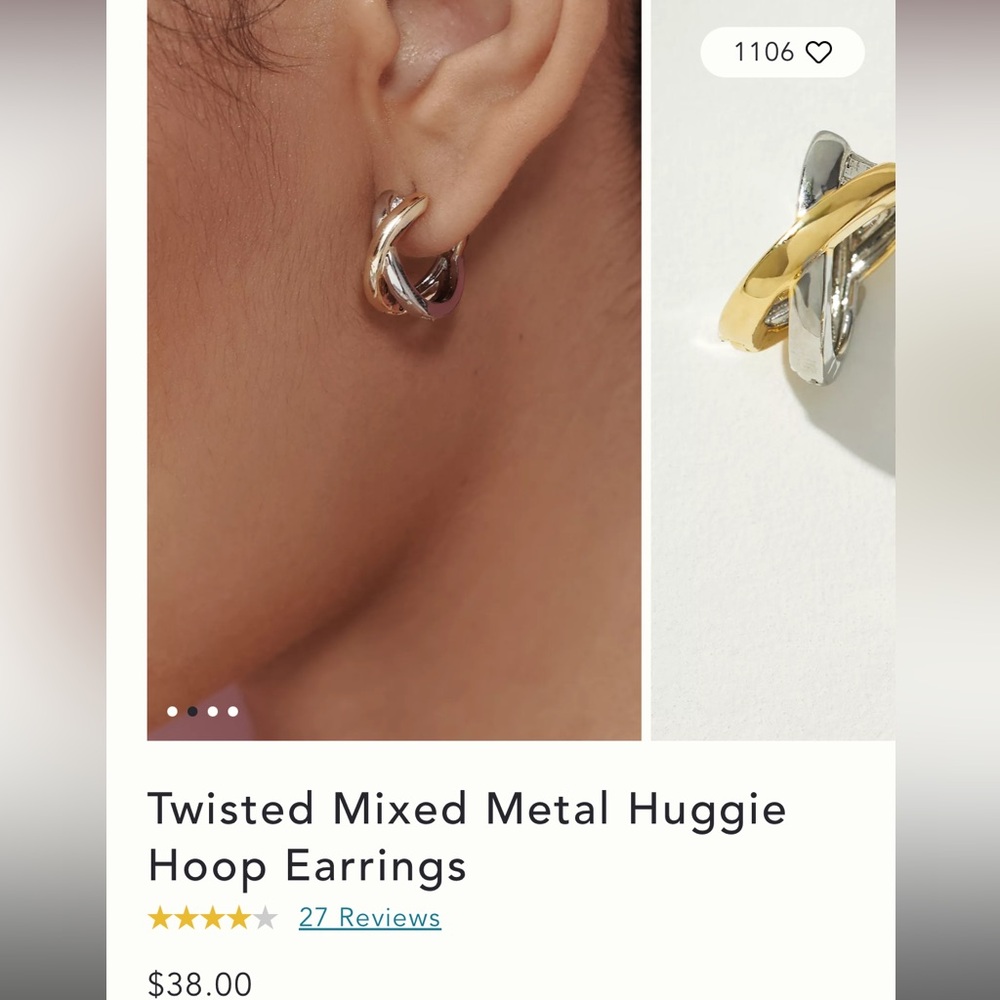 Anthropologie Gold and Silver Hoop Earrings